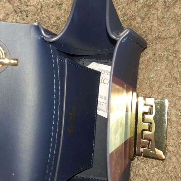 ZAC POSEN-Eartha Mini Chain Crossbody Bag-LEATHER-Parisian Nights-NWT-Dustbag - Picture 7 of 7